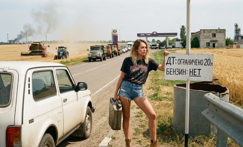 Девушка на заправке